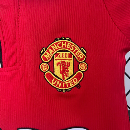 Manchester United 98-99 Home Retro Kid Kits Children Sets Jerseys