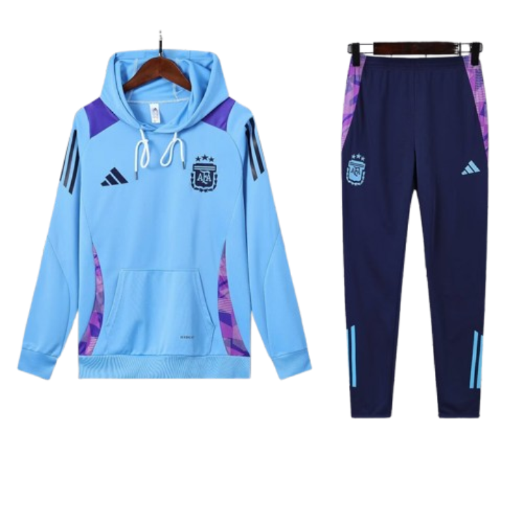 Adidas Argentina Nation 2024-25 Hooded Blue Training Tracksuit Kit
