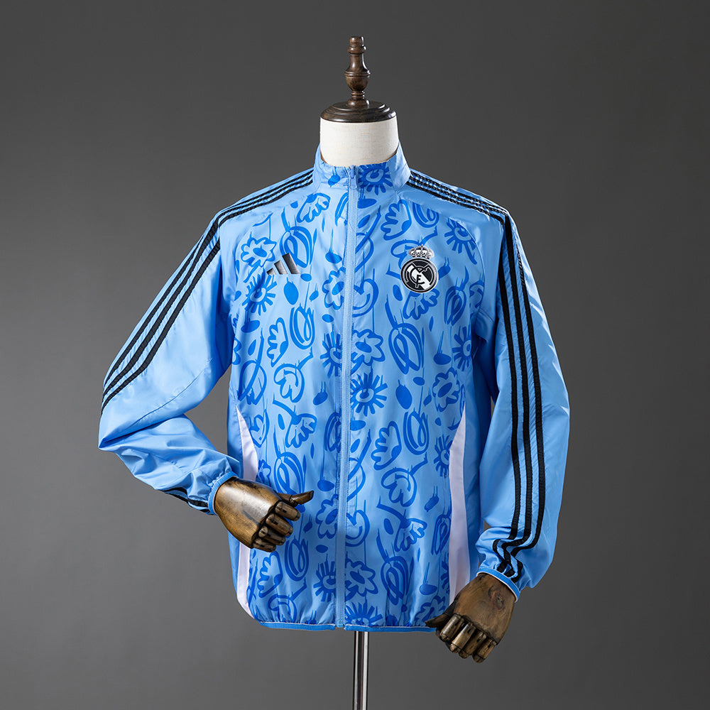 Real Madrid Reversible Jacket Windbreaker - Beige & Blue