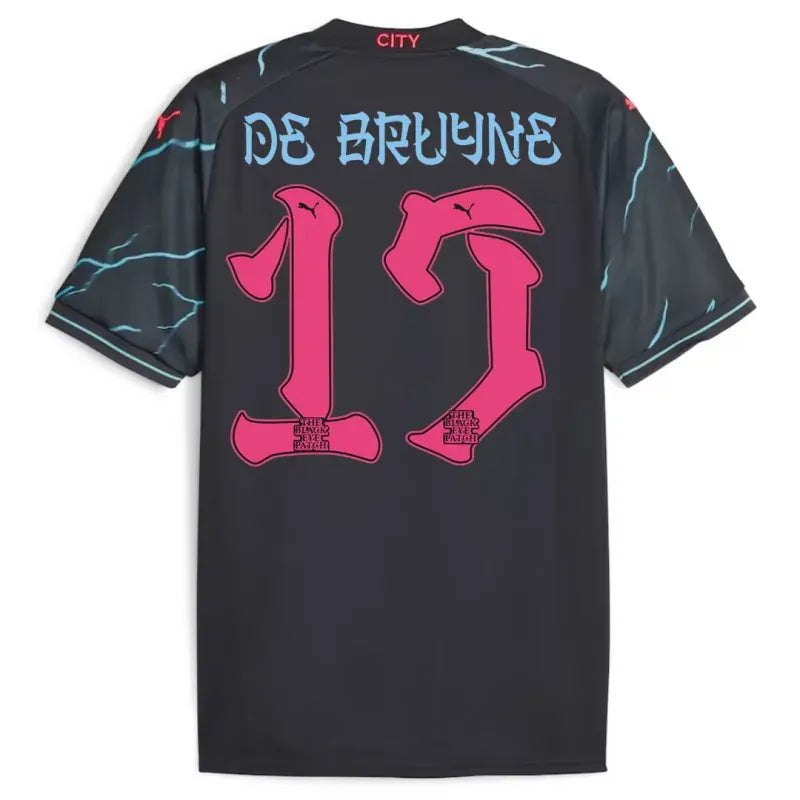 Manchester City HAALAND #9 GREALISH #10 DE BRUYNE #17 J.ALVAREZ #19 FODEN #47 Japanese Tour Printing Third Jersey 2023-24