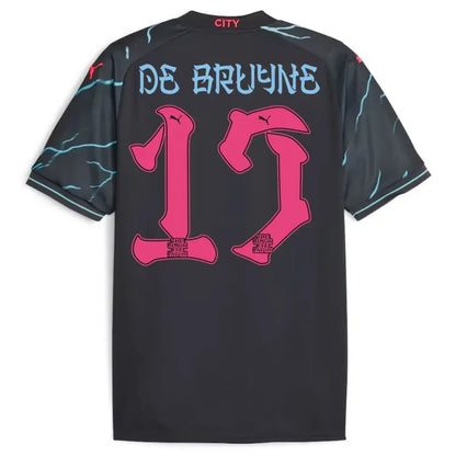 Manchester City HAALAND #9 GREALISH #10 DE BRUYNE #17 J.ALVAREZ #19 FODEN #47 Japanese Tour Printing Third Jersey 2023-24