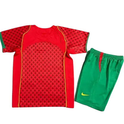 Kids Portugal Home Retro Jersey UEFA Euro Cup 2004
