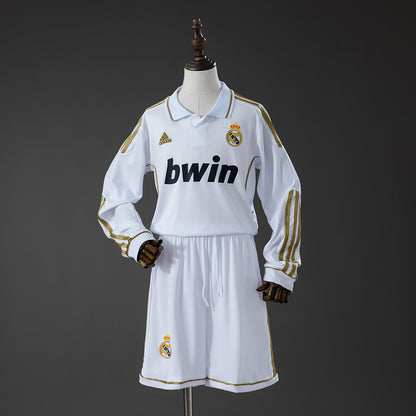 Real Madrid 11-12 Home Retro Long-Sleeve Kids Kit