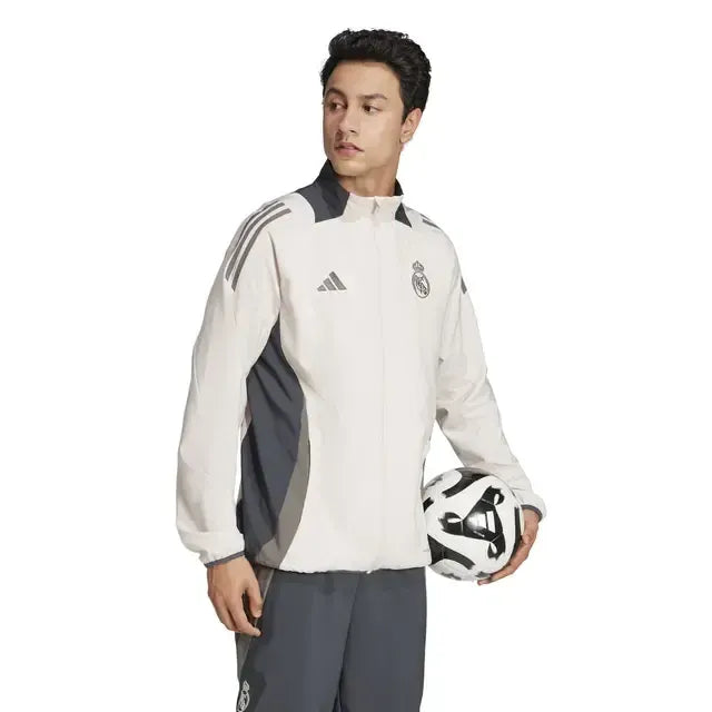Real Madrid Mens UCL Training Tracksuit Jacket Beige 2024-2025