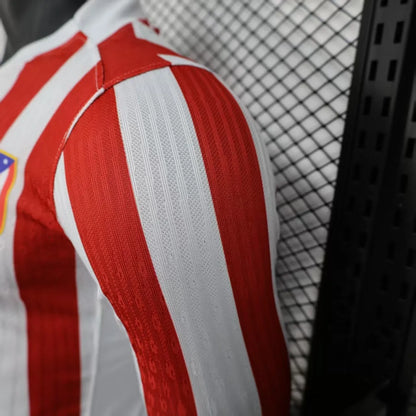 2025-26 Player Version Atletico Madrid Home Long Sleeve Jersey