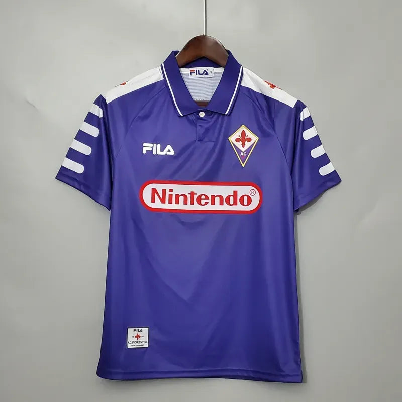 Fiorentina RUI COSTA #10 BATISTUTA #9 Retro 1998/99 Jersey Home