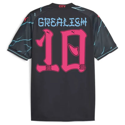 Manchester City 2023/24 HAALAND #9 GREALISH #10 DE BRUYNE #17 J.ALVAREZ #19 FODEN #47 Japanese Tour Printing Third Jersey