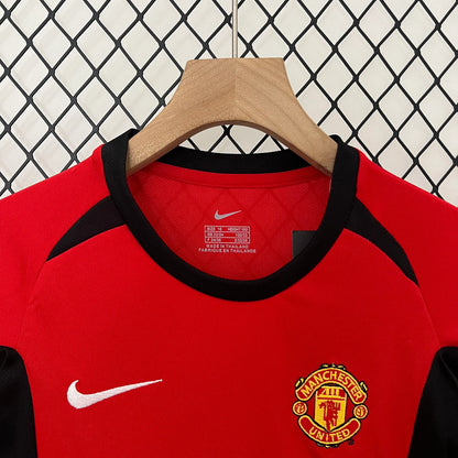Manchester United 02-04 Home Retro Kid Kits Youth Apparels Jersey