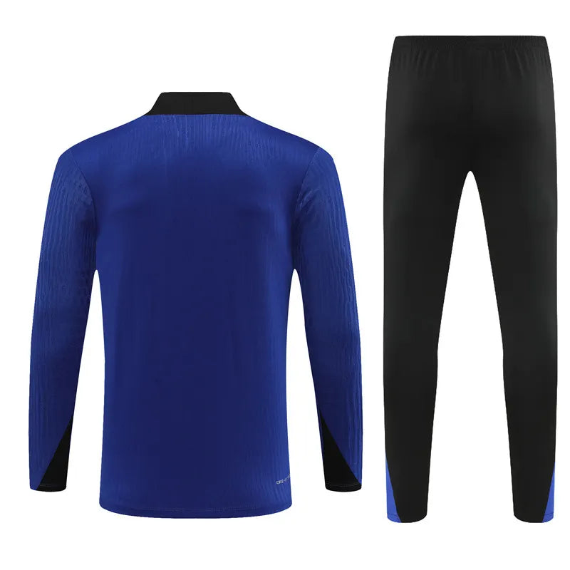 24-25 Barcelona Long Sleeve Kits Blue Training Suits Football