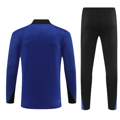 24-25 Barcelona Long Sleeve Kits Blue Training Suits Football