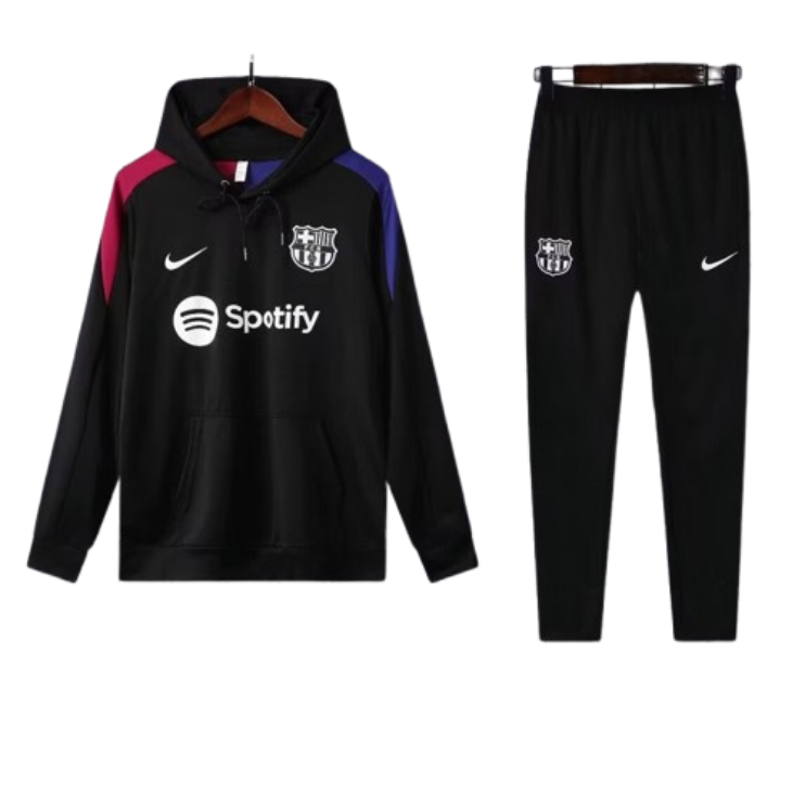 Nike Barcelona 2024-25 Hooded Black Training Tracksuit Kits