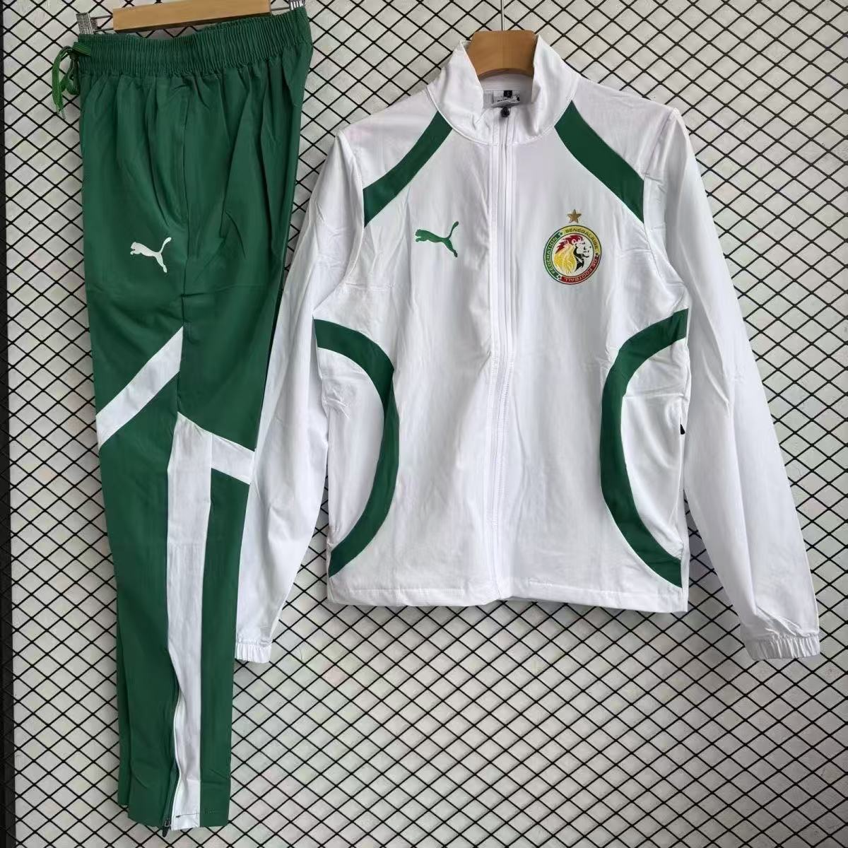 Senegal 2026 White Trench Coat + Pants Set
