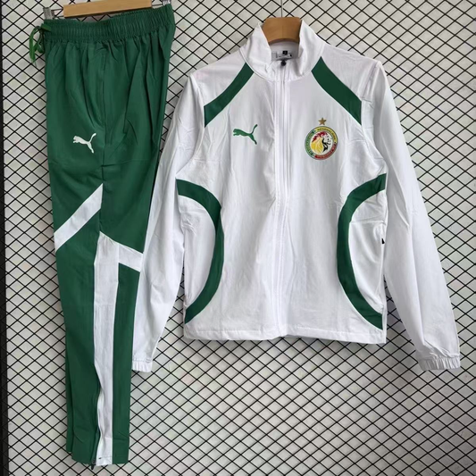 Senegal 2026 White Trench Coat + Pants Set