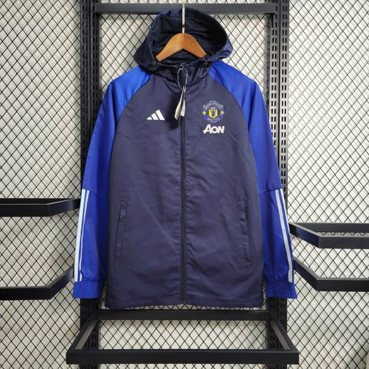 2023/2024 Manchester United Trench Coat Blue Football Jersey