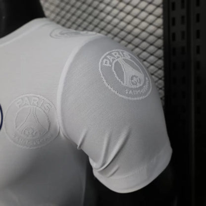 Player Version 25-26 PSG White with Embossed PSG Badge Pattern Jersey