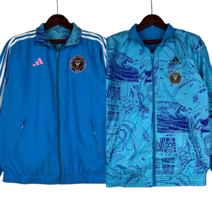 2023-2024 Inter Miami Reversible Windbreaker Blue Soccer Jersey 1:1 Thai Quality