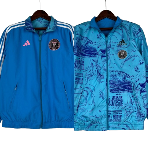 2023-2024 Inter Miami Reversible Windbreaker Blue Soccer Jersey 1:1 Thai Quality