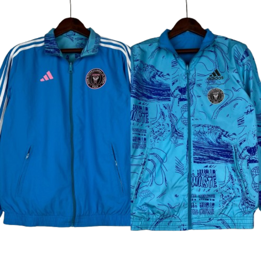2023-2024 Inter Miami Reversible Windbreaker Blue Soccer Jersey 1:1 Thai Quality