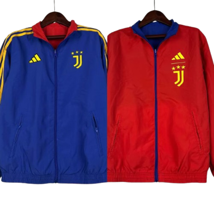 2023-2024 Juventus Reversible Windbreaker(Blue-red)Soccer Jersey 1:1 Thai Quality