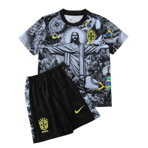 2024 Brazil Christ the Redeemer Special Kids Kit Football Jersey